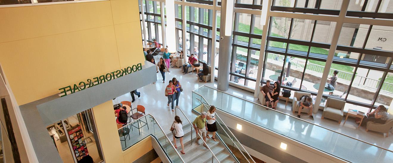 A view of the Annandale campus Bookstore from above